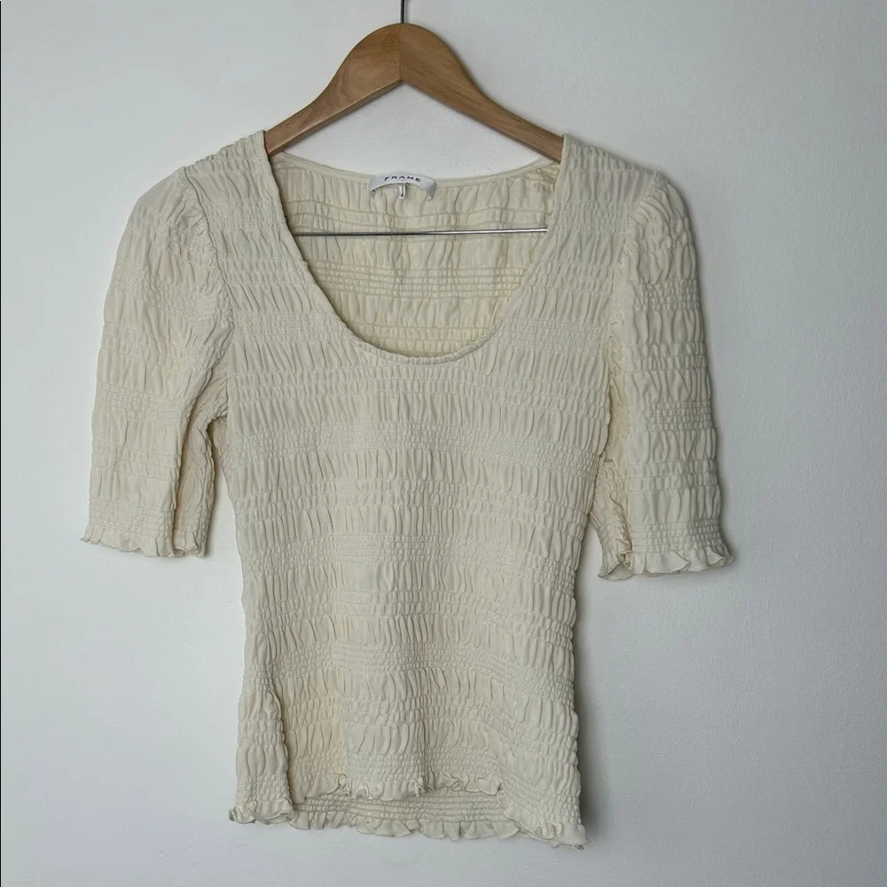 Frame Shirred jersey top - Picture 2 of 5